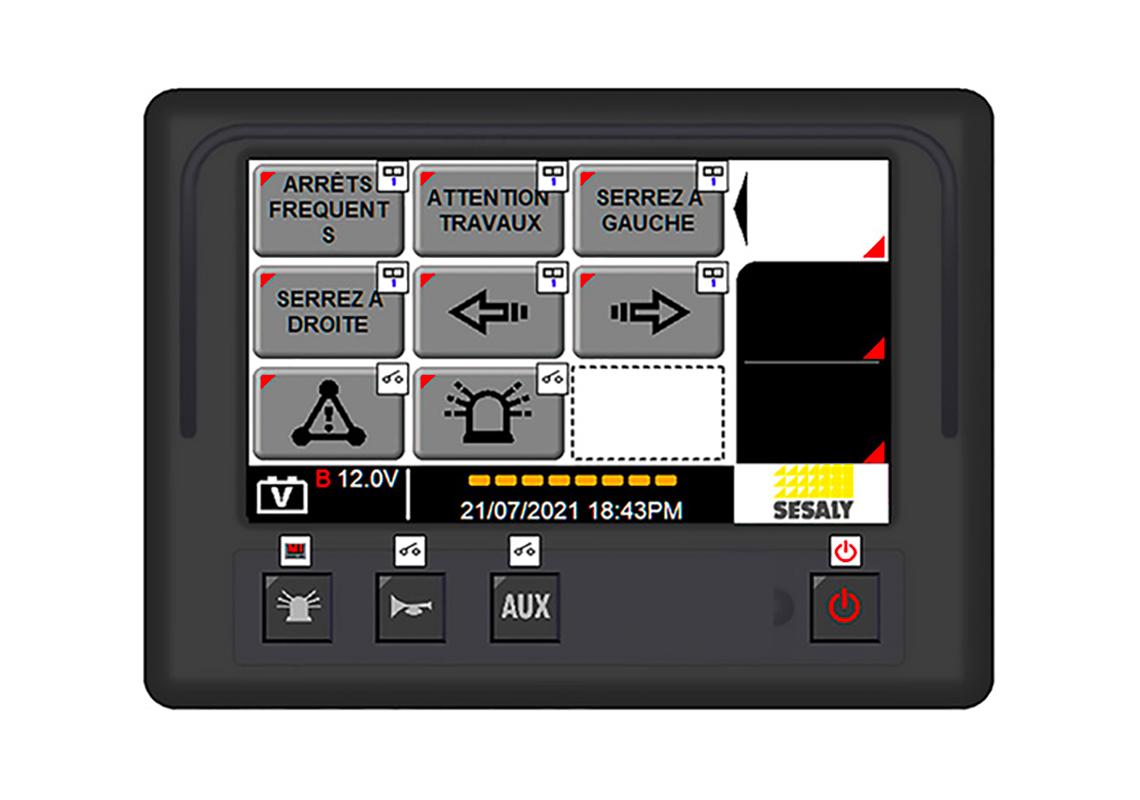 Console IHM de commande tactile personnalisable pour véhicule industriel